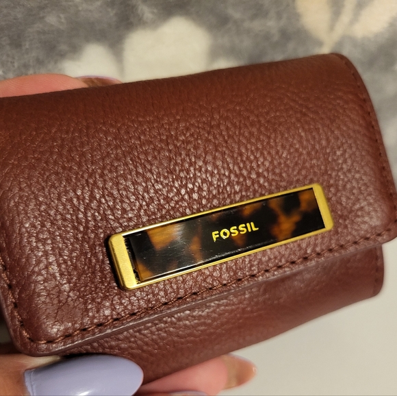 Fossil Brown Leather Keychain Wallet Pouch - Picture 4 of 13